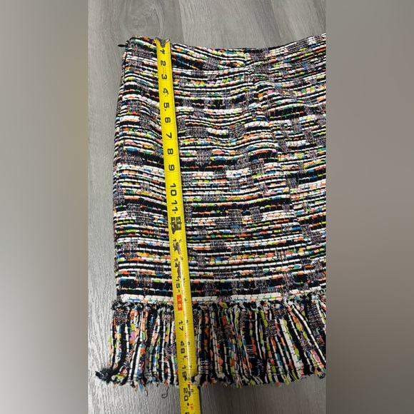 Ann Taylor Multicolor Tweed Fringe Raw Hem Skirt Women’s Size 6 Petite - Picture 12 of 12